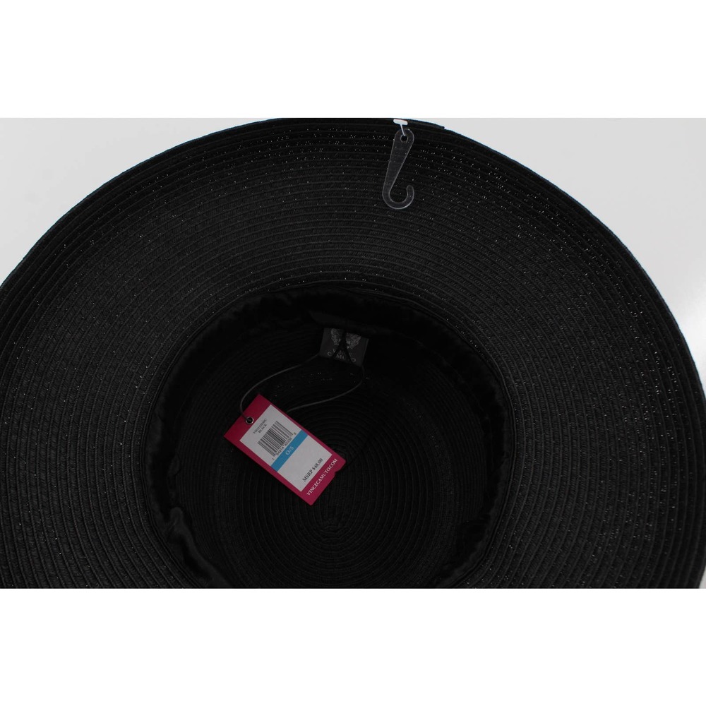 Vince Camuto Black Paper Braid Kettle Hat #HT185 - Picture 3 of 3